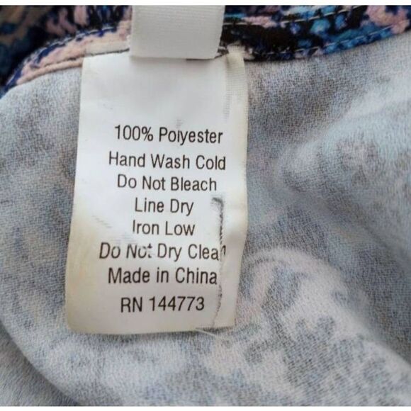 RUSH BLUE & WHITE DRESS W/OPEN BACK SZ.M EUC. - Picture 7 of 7